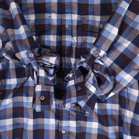 Flag & Anthem Madeflex Button Shirt Large Long Sleeve Roll Tab UPF Wicking - Picture 12 of 16